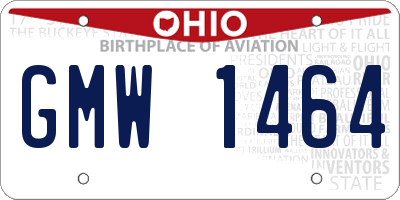 OH license plate GMW1464
