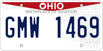 OH license plate GMW1469