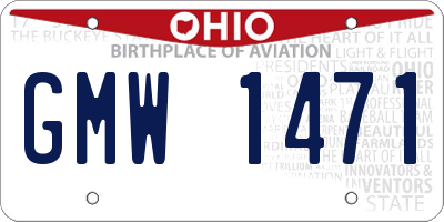 OH license plate GMW1471