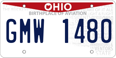 OH license plate GMW1480