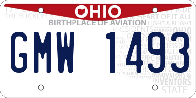 OH license plate GMW1493