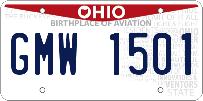 OH license plate GMW1501