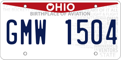 OH license plate GMW1504