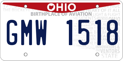 OH license plate GMW1518