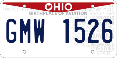 OH license plate GMW1526