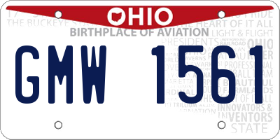 OH license plate GMW1561
