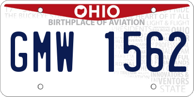 OH license plate GMW1562