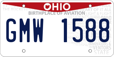 OH license plate GMW1588