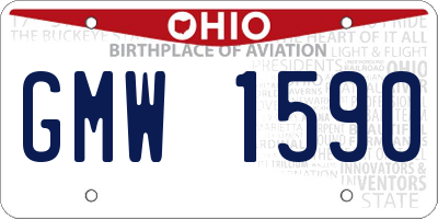 OH license plate GMW1590