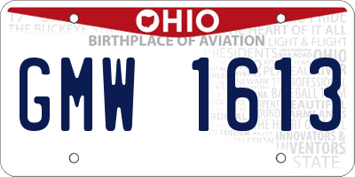 OH license plate GMW1613