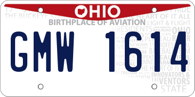 OH license plate GMW1614