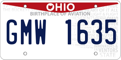 OH license plate GMW1635