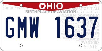 OH license plate GMW1637