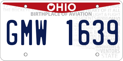 OH license plate GMW1639