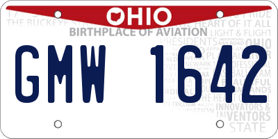 OH license plate GMW1642