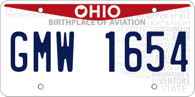 OH license plate GMW1654