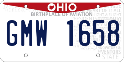 OH license plate GMW1658