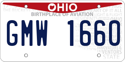 OH license plate GMW1660
