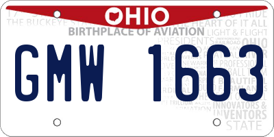 OH license plate GMW1663