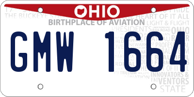 OH license plate GMW1664