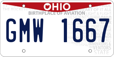 OH license plate GMW1667