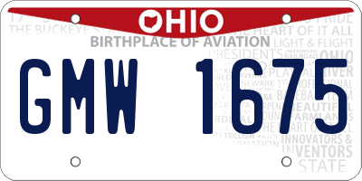 OH license plate GMW1675