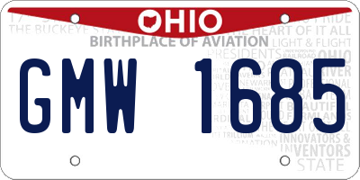 OH license plate GMW1685