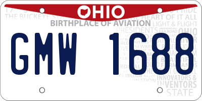OH license plate GMW1688