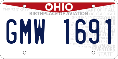OH license plate GMW1691