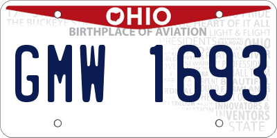 OH license plate GMW1693