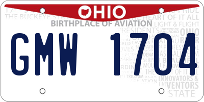 OH license plate GMW1704