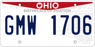 OH license plate GMW1706