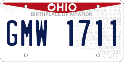OH license plate GMW1711