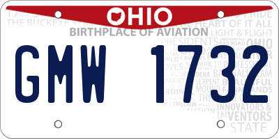 OH license plate GMW1732