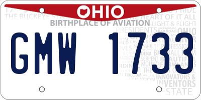 OH license plate GMW1733