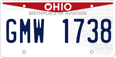 OH license plate GMW1738