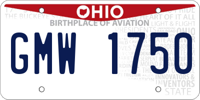 OH license plate GMW1750