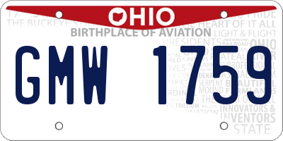 OH license plate GMW1759
