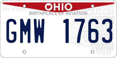 OH license plate GMW1763