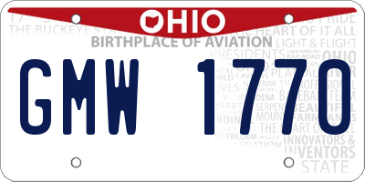 OH license plate GMW1770