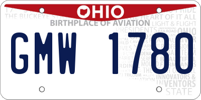 OH license plate GMW1780