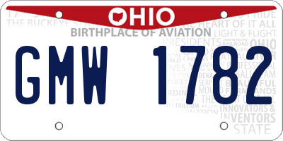 OH license plate GMW1782