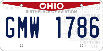 OH license plate GMW1786