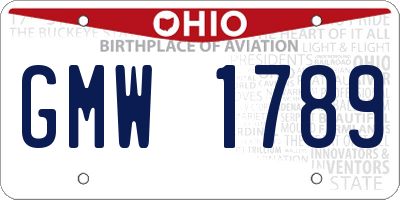 OH license plate GMW1789