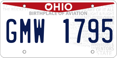 OH license plate GMW1795