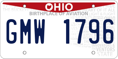 OH license plate GMW1796