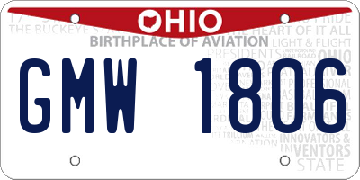 OH license plate GMW1806