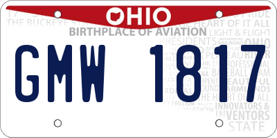 OH license plate GMW1817