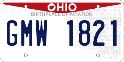 OH license plate GMW1821