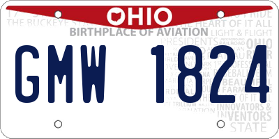 OH license plate GMW1824